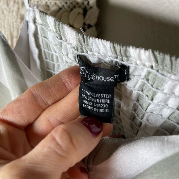 Style House Sage Green Striped Dress - Picture 5 of 7